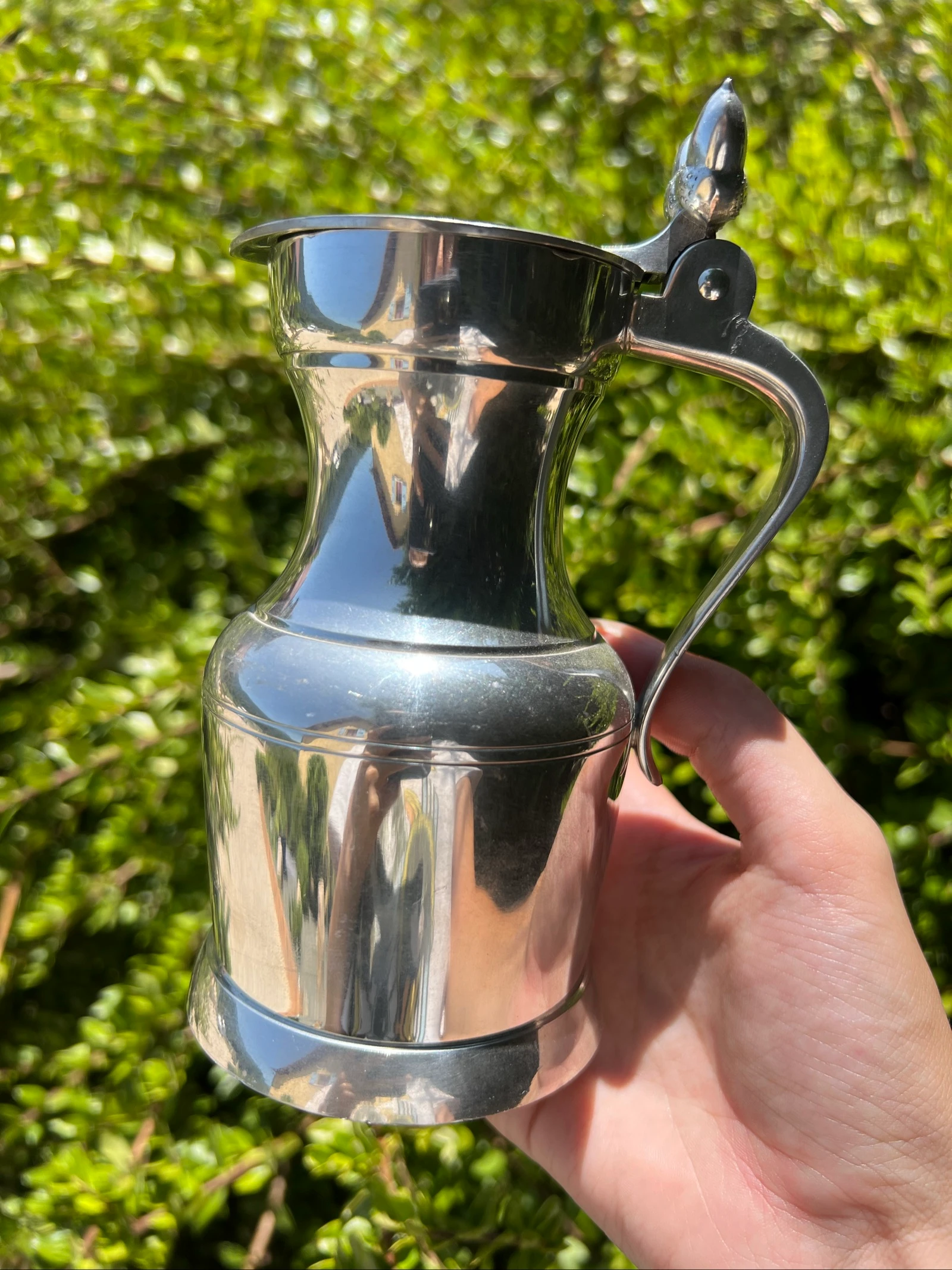 🍷 Pichet en étain ÉTAINS DU MANOIR Paris France 13 cm avec couvercle vintage
